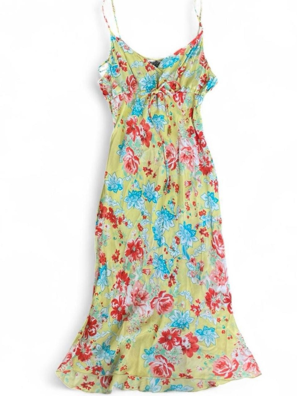 Vintage Two of Us Yellow Floral Cami Maxi Dress